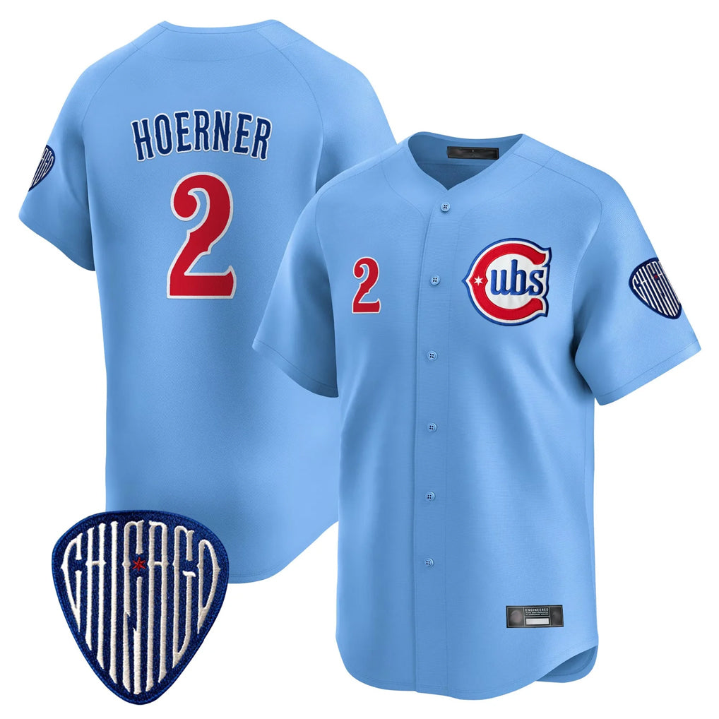 Lashops C.Cubs #2 Nico Hoerner Player Blue Vapor Premier Limited Home Stitched Jerseys