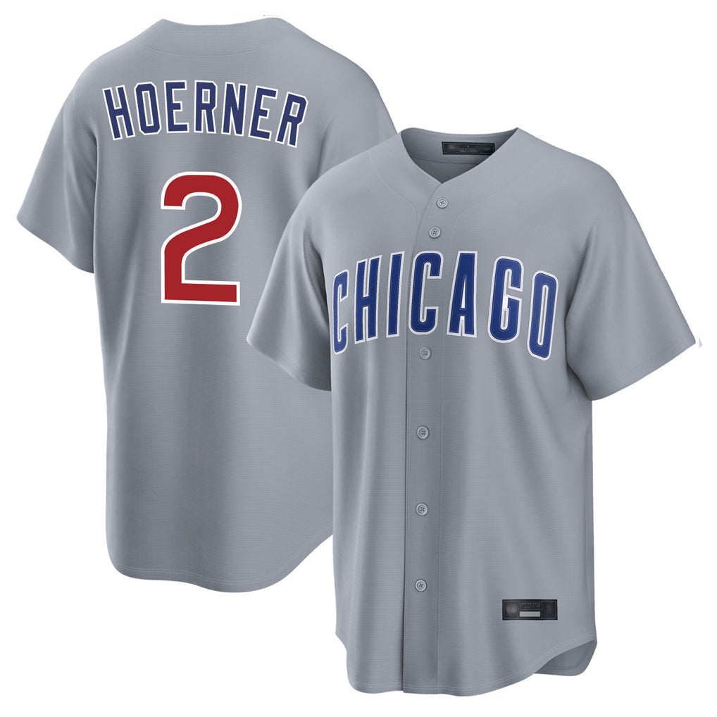 Lashops C.Cubs #2 Nico Hoerner Player Gray Home Game Stitched Jerseys