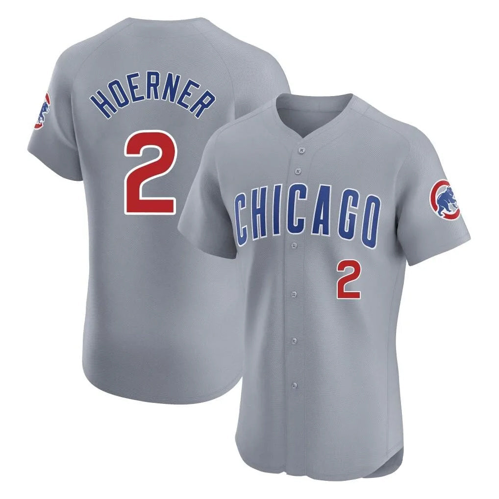 Lashops C.Cubs #2 Nico Hoerner Player Gray Road Limited Elite Home Stitched Jerseys