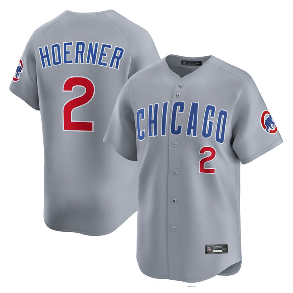 Lashops C.Cubs #2 Nico Hoerner Player Gray Road Limited Home Stitched Jerseys