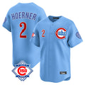 Lashops C.Cubs #2 Nico Hoerner Player Light Blue 150th Anniversary Limited Home Stitched Jerseys