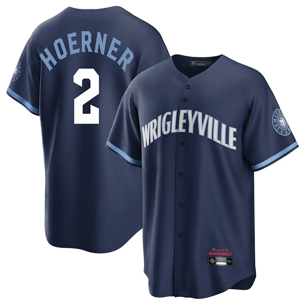 Lashops C.Cubs #2 Nico Hoerner Player Navy City Connect Home Game Stitched Jerseys