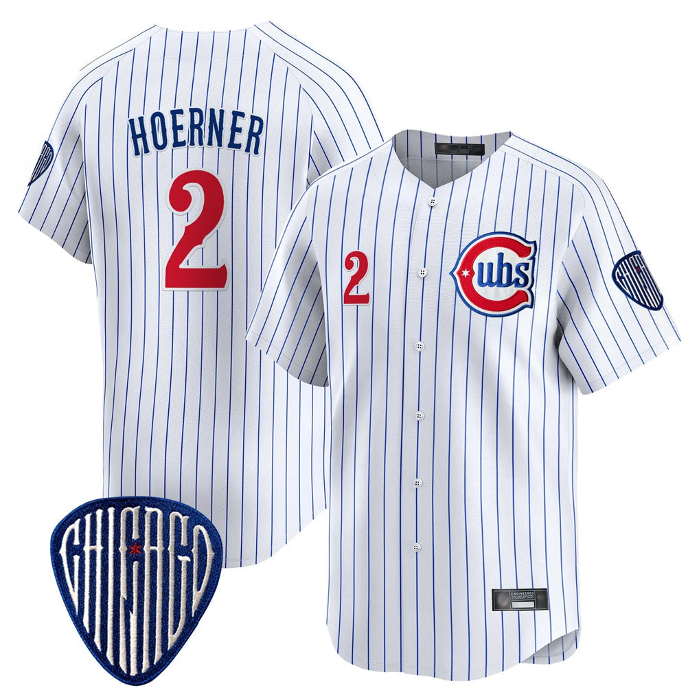 Lashops C.Cubs #2 Nico Hoerner Player White Pinstripe Vapor Premier Limited Home Stitched Jerseys