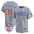 Lashops C.Cubs #31 Greg Maddux Player Gray Road 150th Anniversary Limited Home Stitched Jerseys