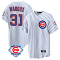 Lashops C.Cubs #31 Greg Maddux Player White 150th Anniversary Home Game Stitched Jerseys