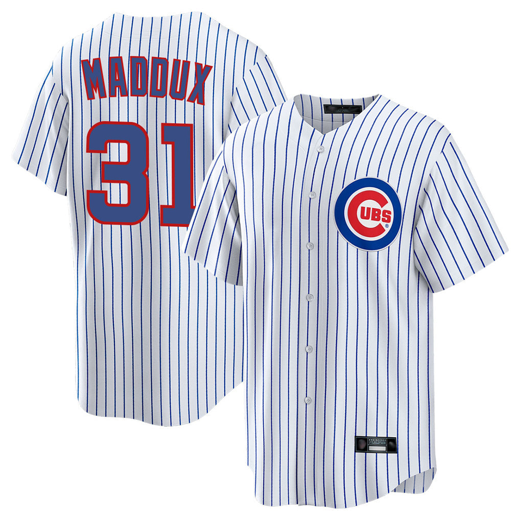 Lashops C.Cubs #31 Greg Maddux Player White Game Home Stitched Jerseys