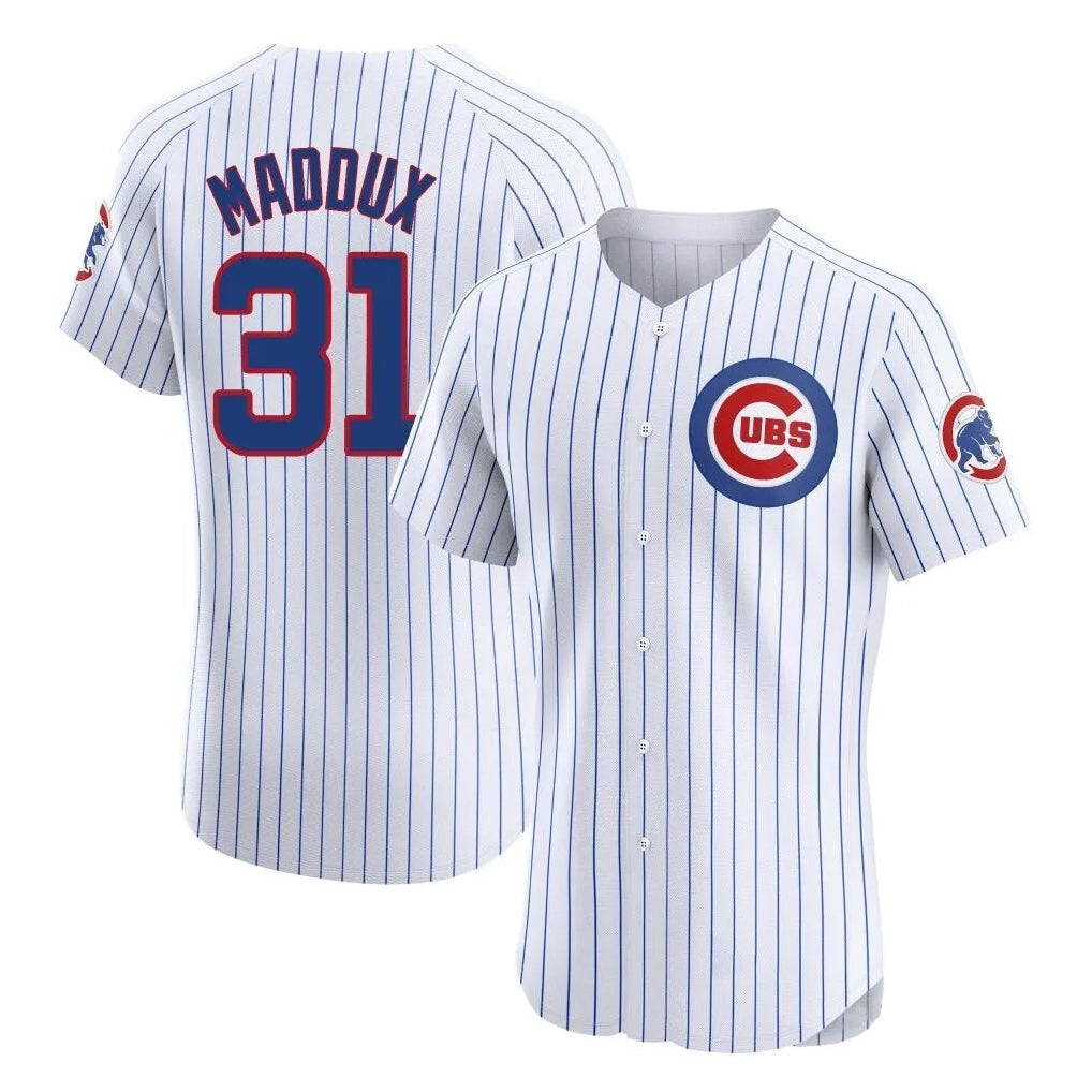 Lashops C.Cubs #31 Greg Maddux Player White Limited Elite Home Game Stitched Jerseys