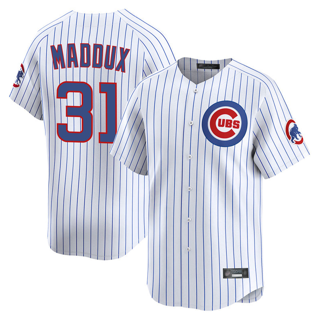 Lashops C.Cubs #31 Greg Maddux Player White Limited Home Game Stitched Jerseys