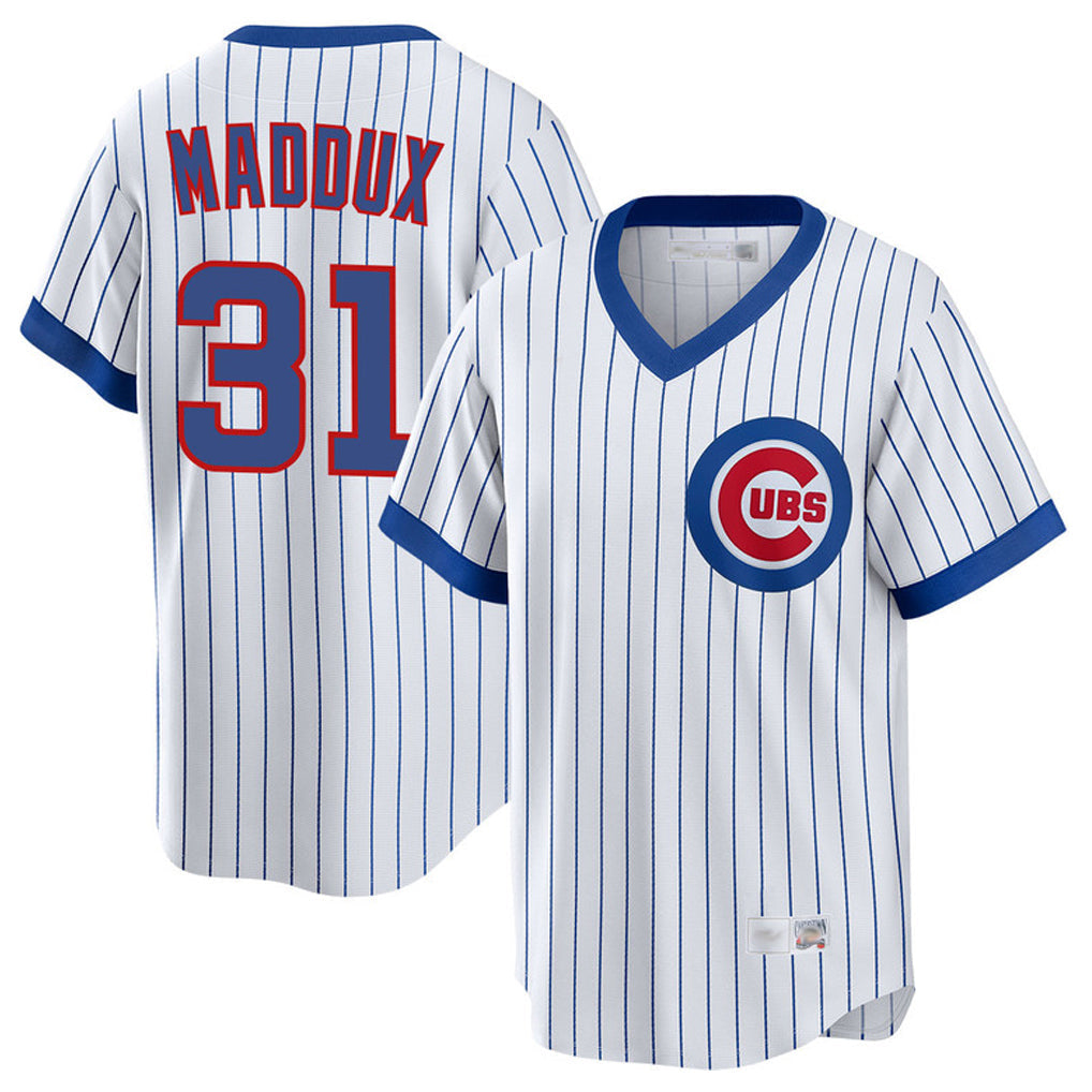 Lashops C.Cubs #31 Greg Maddux Player White T-shirt Cooperstown Collection Limited Stitched Jerseys