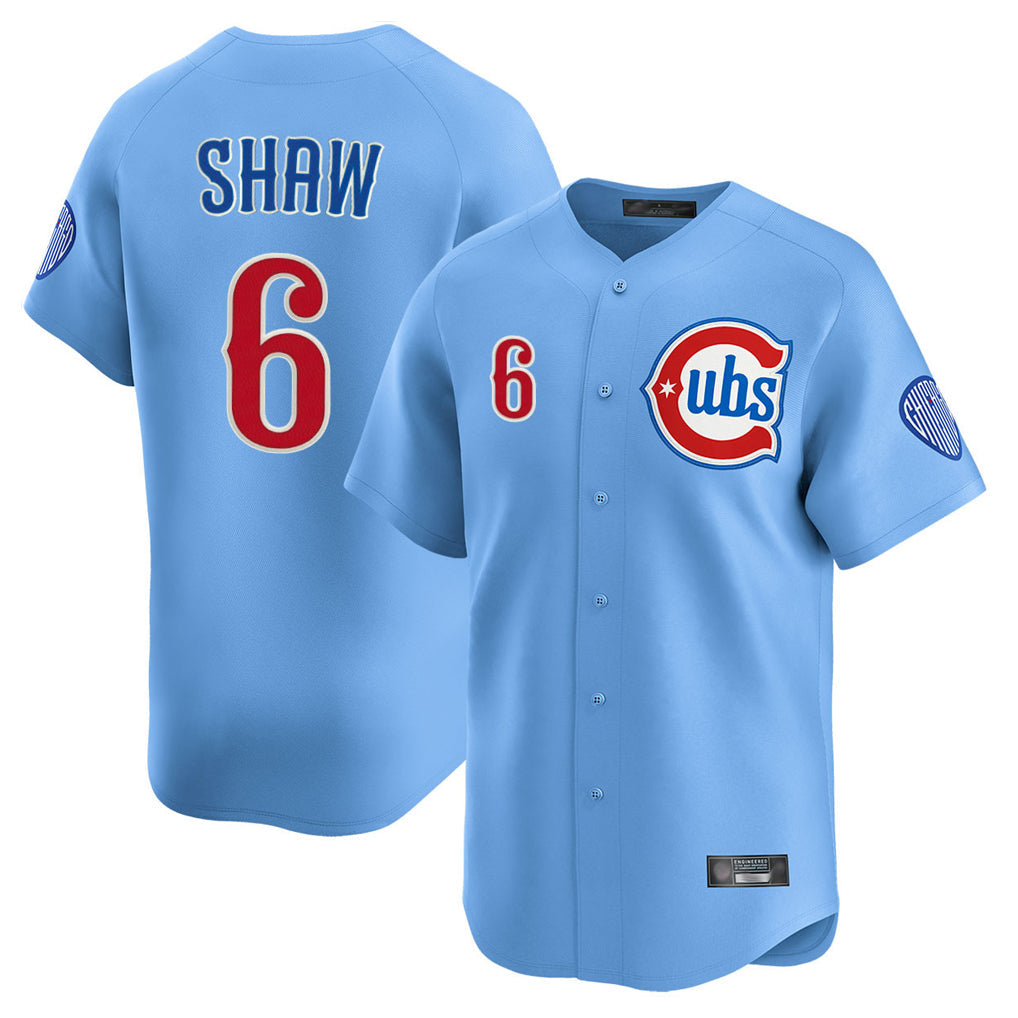 Lashops C.Cubs #6 Matt Shaw Player Light Blue Limited Home Stitched Jerseys
