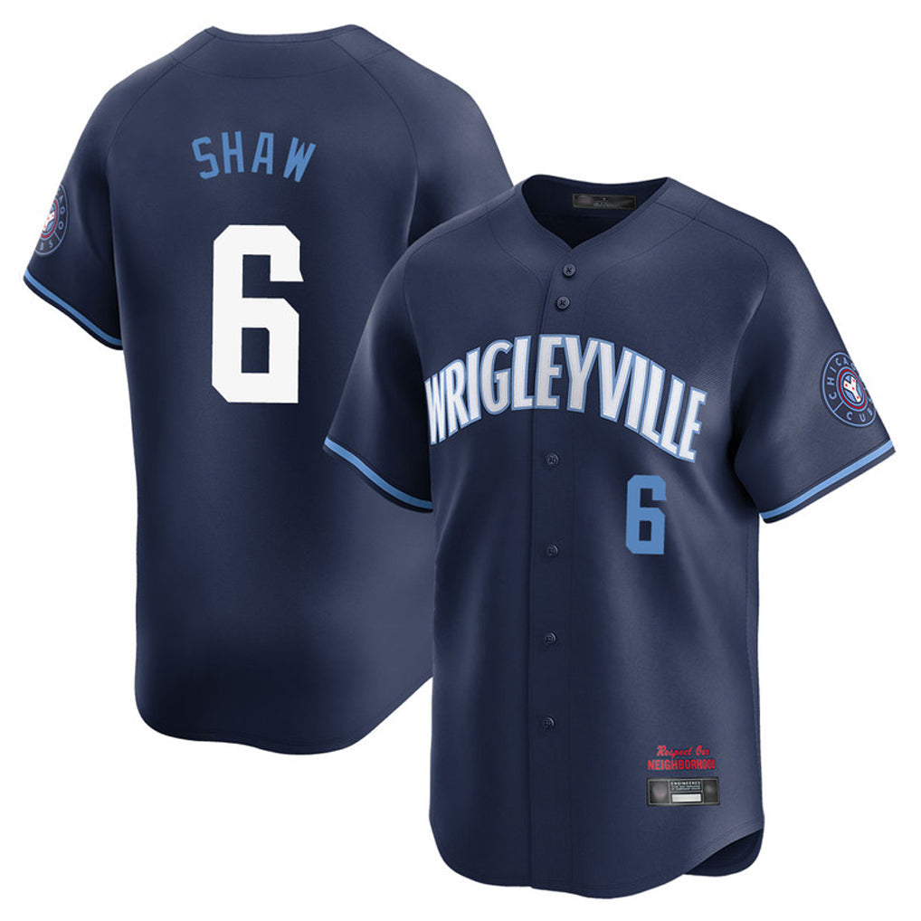 Lashops C.Cubs #6 Matt Shaw Player Navy City Connect Limited Home Stitched Jerseys