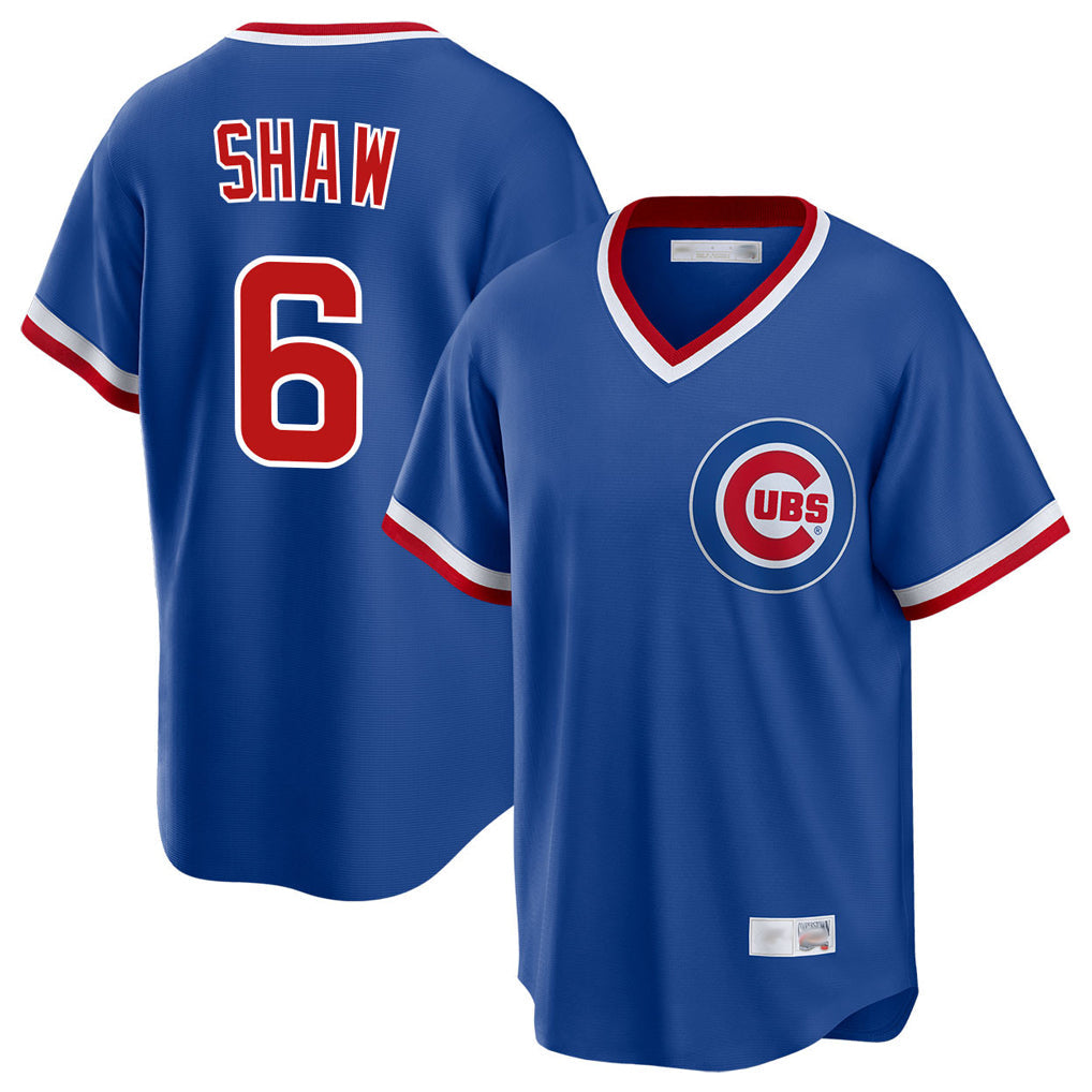 Lashops C.Cubs #6 Matt Shaw Player Royal T-shirt Cooperstown Collection Limited Stitched Jerseys