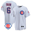 Lashops C.Cubs #6 Matt Shaw Player White 150th Anniversary Home Game Stitched Jerseys