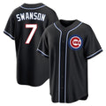 Lashops C.Cubs #7 Dansby Swanson Player Black Fashion Out Game Stitched Jerseys