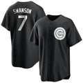 Lashops C.Cubs #7 Dansby Swanson Player Black Game Stitched Jerseys