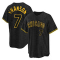 Lashops C.Cubs #7 Dansby Swanson Player Black Snake Skin City Game Stitched Jerseys