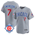 Lashops C.Cubs #7 Dansby Swanson Player Gray Road 150th Anniversary Limited Home Stitched Jerseys