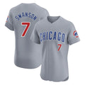 Lashops C.Cubs #7 Dansby Swanson Player Gray Road Limited Elite Home Stitched Jerseys
