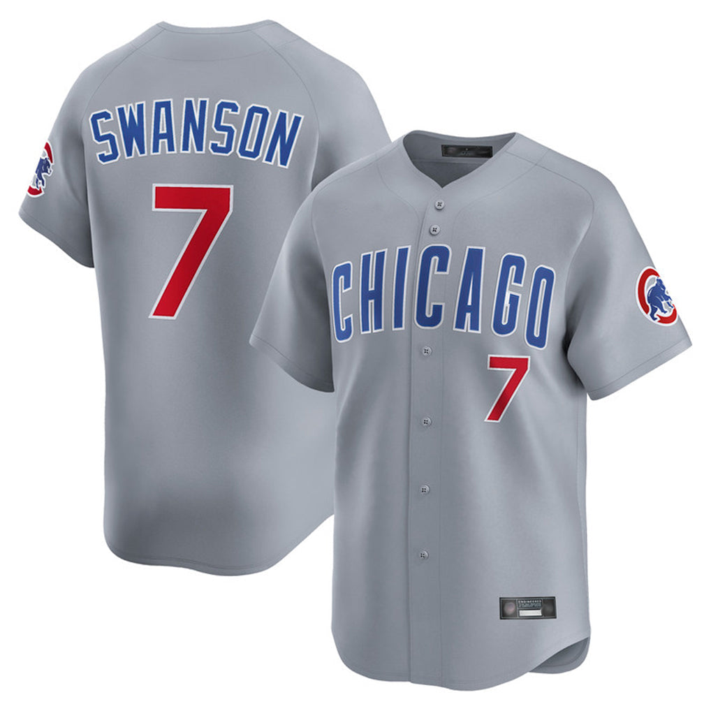 Lashops C.Cubs #7 Dansby Swanson Player Gray Road Limited Home Stitched Jerseys