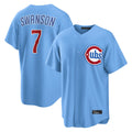 Lashops C.Cubs #7 Dansby Swanson Player Light Blue Home Game Stitched Jerseys
