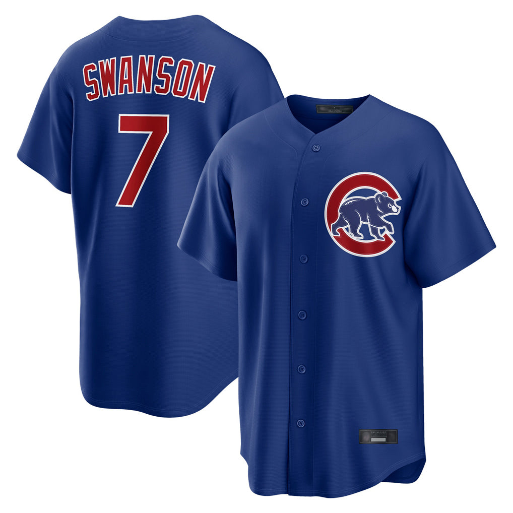 Lashops C.Cubs #7 Dansby Swanson Player Royal Home Game Stitched Jerseys
