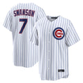 Lashops C.Cubs #7 Dansby Swanson Player White Game Home Stitched Jerseys