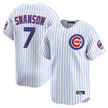 Lashops C.Cubs #7 Dansby Swanson Player White Limited Home Game Stitched Jerseys