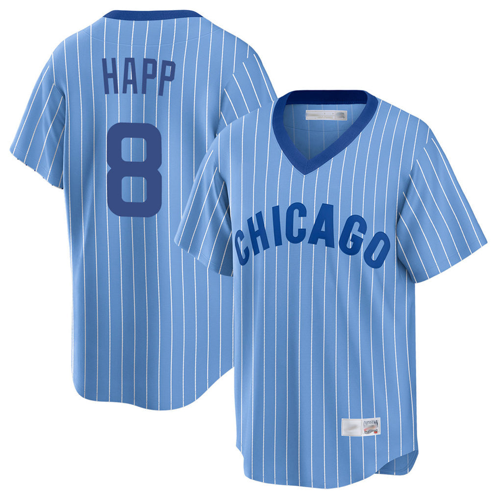 Lashops C.Cubs #8 Ian Happ Player Blue T-shirt Cooperstown Collection Limited Stitched Jerseys