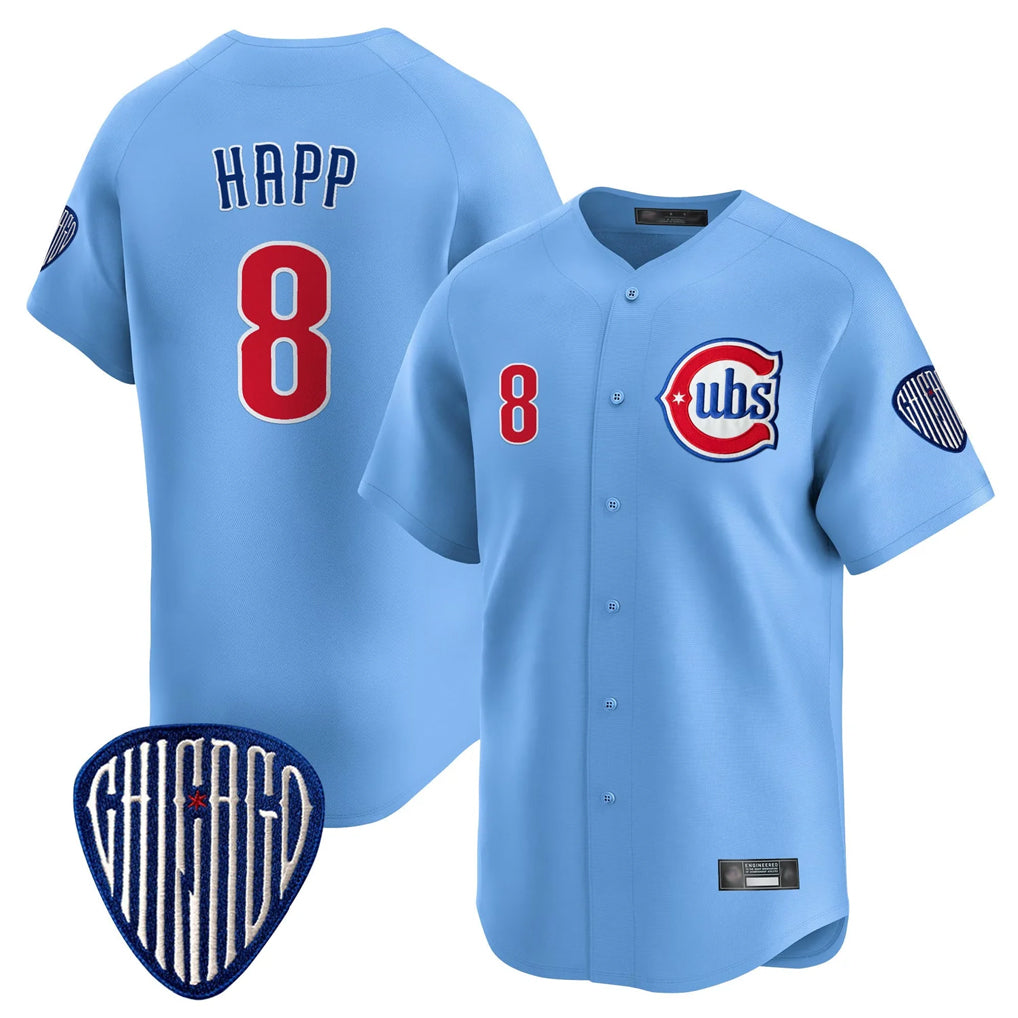 Lashops C.Cubs #8 Ian Happ Player Blue Vapor Premier Limited Home Stitched Jerseys