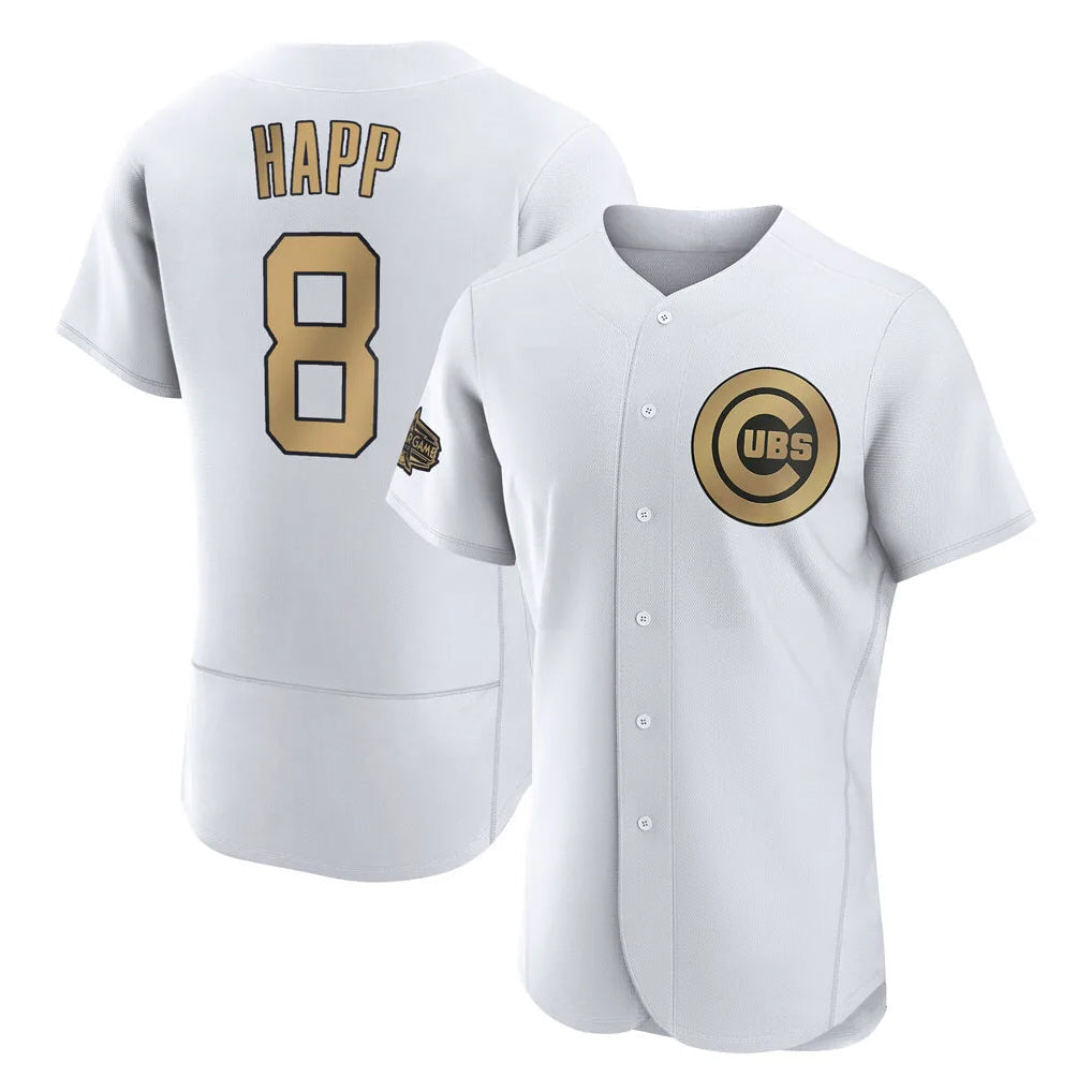 Lashops C.Cubs #8 Ian Happ Player Gold All-Star Limited Elite Home Game Stitched Jerseys