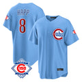 Lashops C.Cubs #8 Ian Happ Player Light Blue 150th Anniversary Home Game Stitched Jerseys