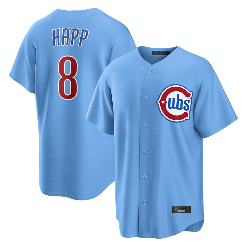 Lashops C.Cubs #8 Ian Happ Player Light Blue Home Game Stitched Jerseys