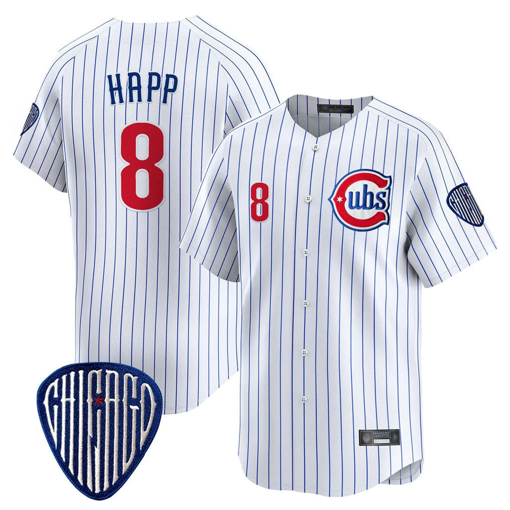 Lashops C.Cubs #8 Ian Happ Player White Pinstripe Vapor Premier Limited Home Stitched Jerseys