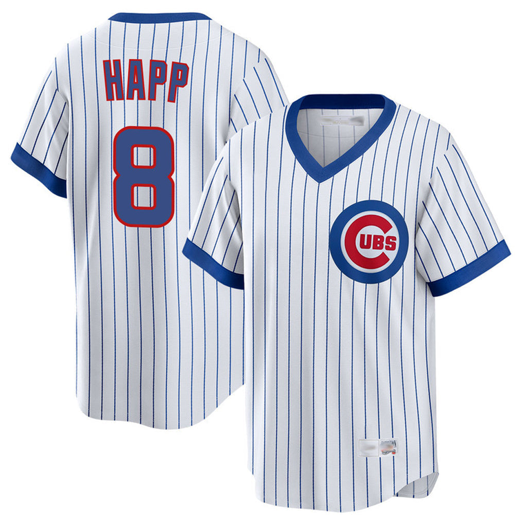 Lashops C.Cubs #8 Ian Happ Player White T-shirt Cooperstown Collection Limited Stitched Jerseys