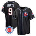 Lashops C.Cubs #9 Miguel Amaya Player Black Fashion Out 150th Anniversary Game Stitched Jerseys