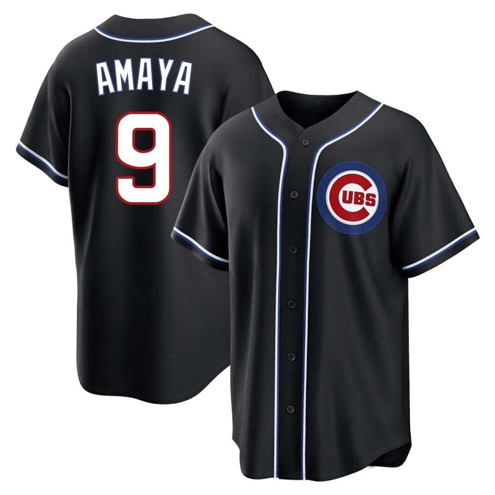 Lashops C.Cubs #9 Miguel Amaya Player Black Fashion Out Game Stitched Jerseys