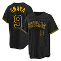 Lashops C.Cubs #9 Miguel Amaya Player Black Snake Skin City Game Stitched Jerseys