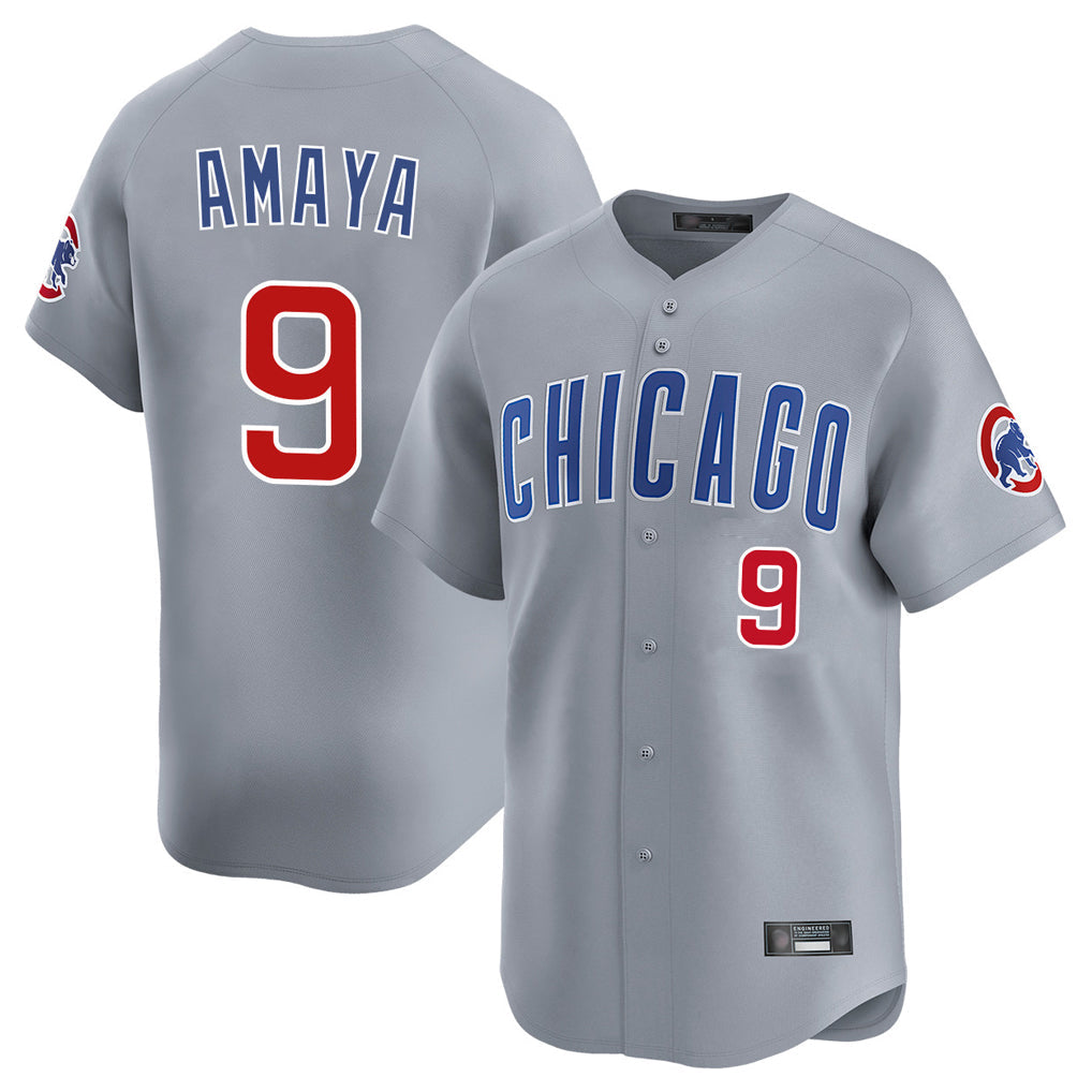 Lashops C.Cubs #9 Miguel Amaya Player Gray Road Limited Home Stitched Jerseys