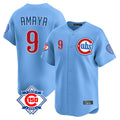 Lashops C.Cubs #9 Miguel Amaya Player Light Blue 150th Anniversary Limited Home Stitched Jerseys