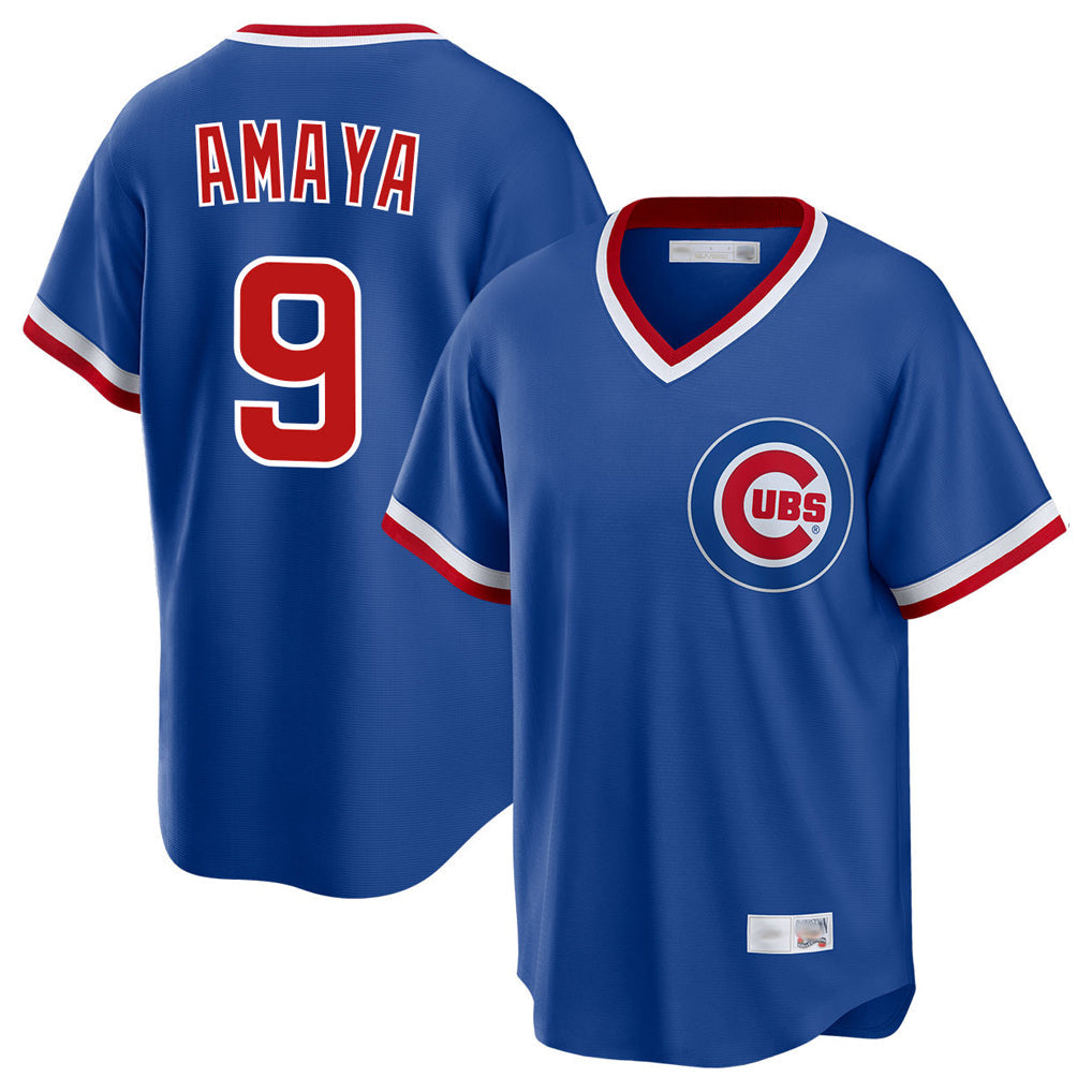 Lashops C.Cubs #9 Miguel Amaya Player Royal T-shirt Cooperstown Collection Limited Stitched Jerseys