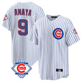 Lashops C.Cubs #9 Miguel Amaya Player White 150th Anniversary Home Game Stitched Jerseys