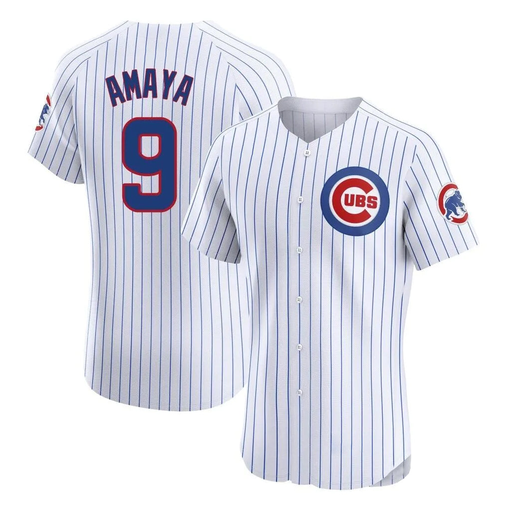 Lashops C.Cubs #9 Miguel Amaya Player White Limited Elite Home Game Stitched Jerseys