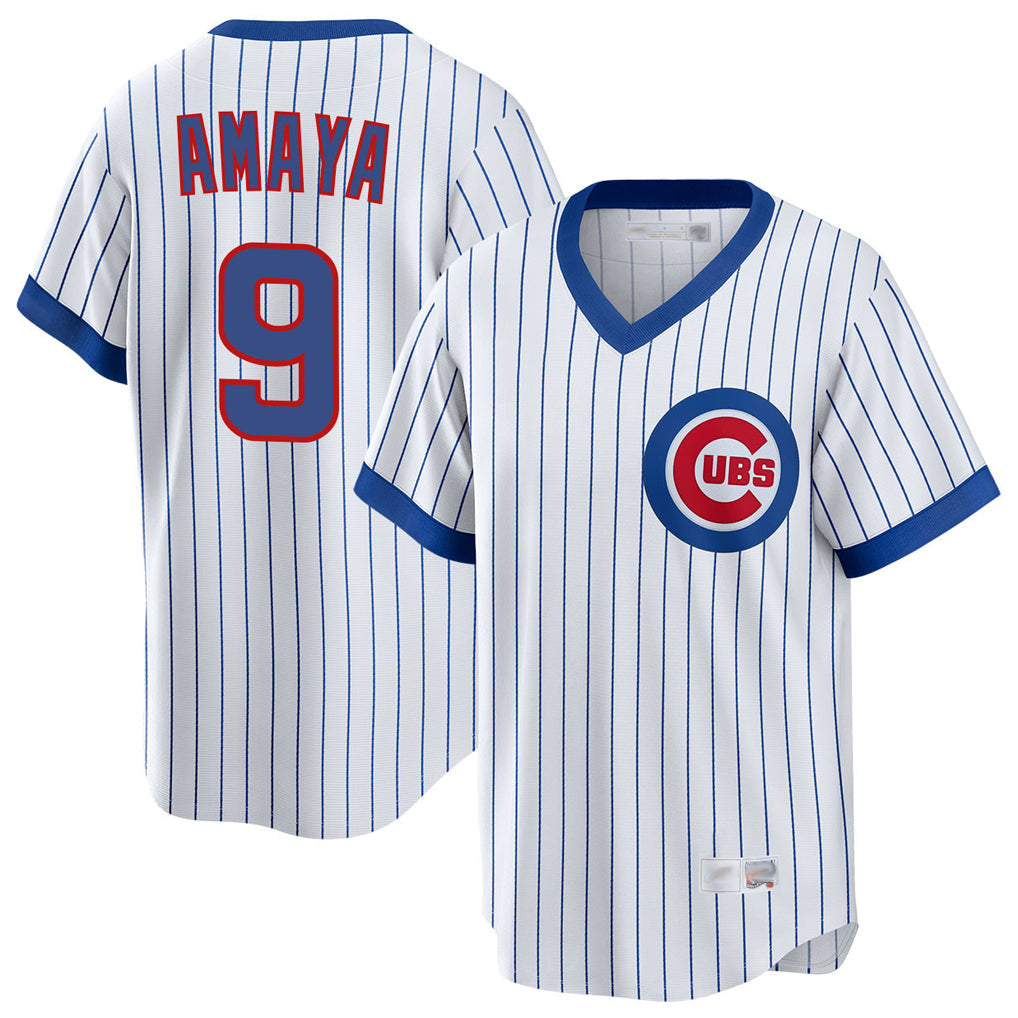 Lashops C.Cubs #9 Miguel Amaya Player White T-shirt Cooperstown Collection Limited Stitched Jerseys