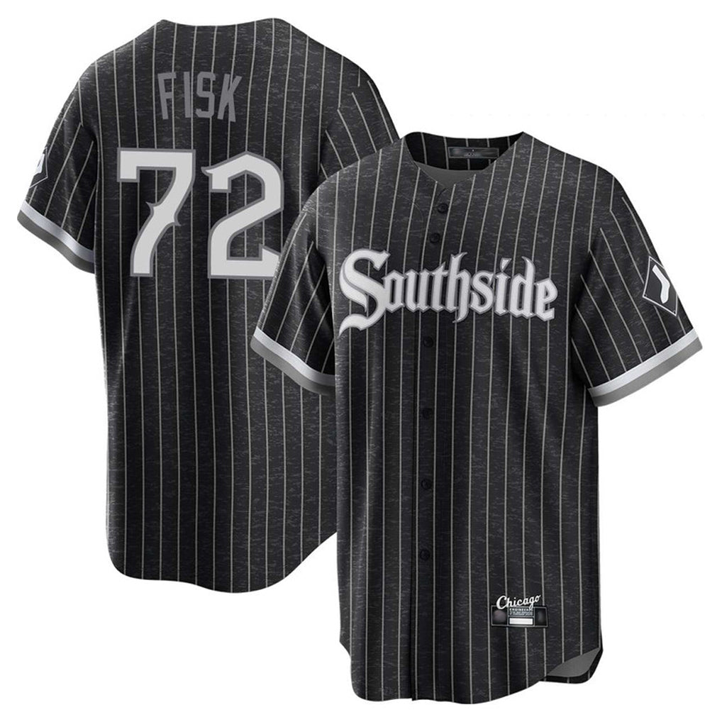 Lashops C.White Sox #72 Carlton Fisk Player Black City Connect Home Game Stitched Jerseys