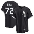 Lashops C.White Sox #72 Carlton Fisk Player Black Home Game Stitched Jerseys
