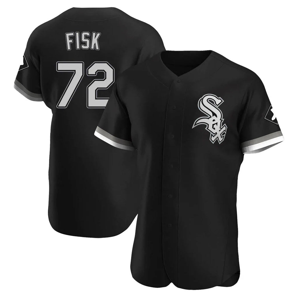 Lashops C.White Sox #72 Carlton Fisk Player Black Limited Elite Home Stitched Jerseys