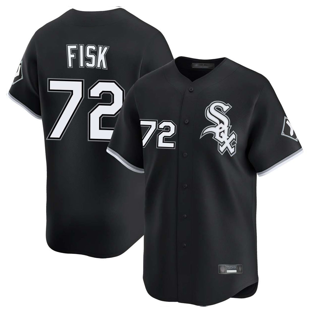 Lashops C.White Sox #72 Carlton Fisk Player Black Limited Home Stitched Jerseys