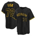 Lashops C.White Sox #72 Carlton Fisk Player Black Snake Skin City Limited Elite Home Stitched Jerseys