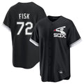 Lashops C.White Sox #72 Carlton Fisk Player Black Spring Training Game Stitched Jerseys