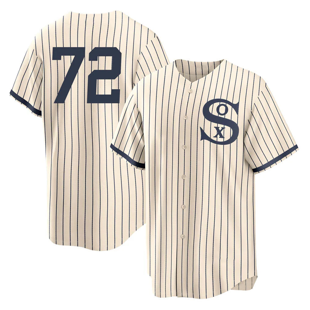 Lashops C.White Sox #72 Carlton Fisk Player Cream Field of Dreams Home Game Stitched Jerseys